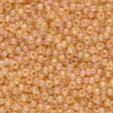 Miyuki rocailles Perlen 11/0 - Matted transparent light topaz ab 11-132FR